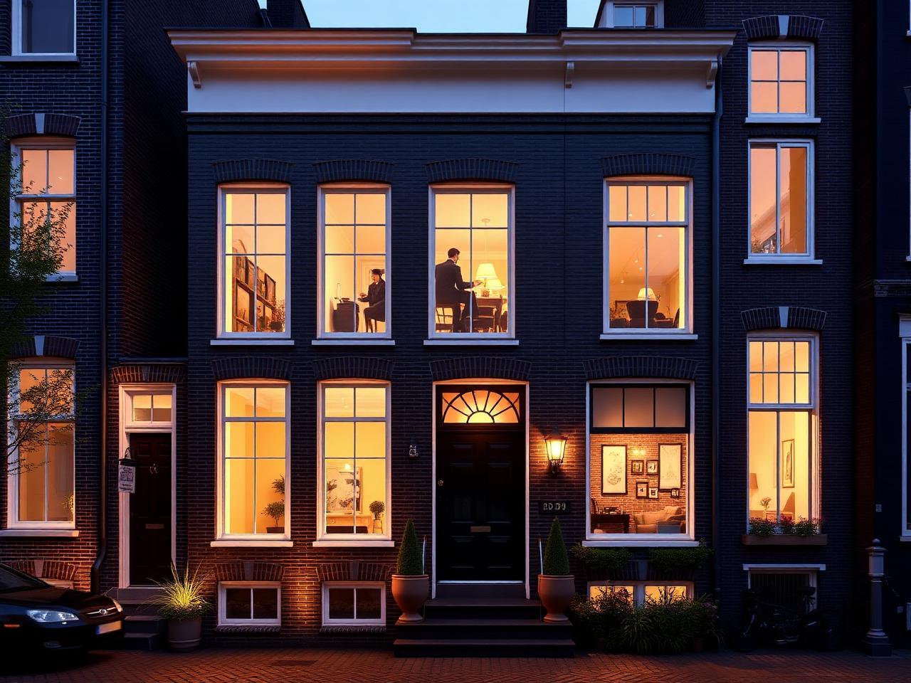 Townhouse flip — blue hour